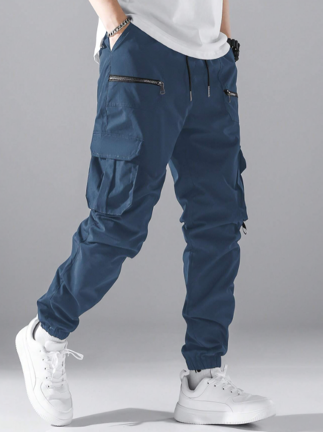 Versatile Men's Cargo Pants with Flap Pockets