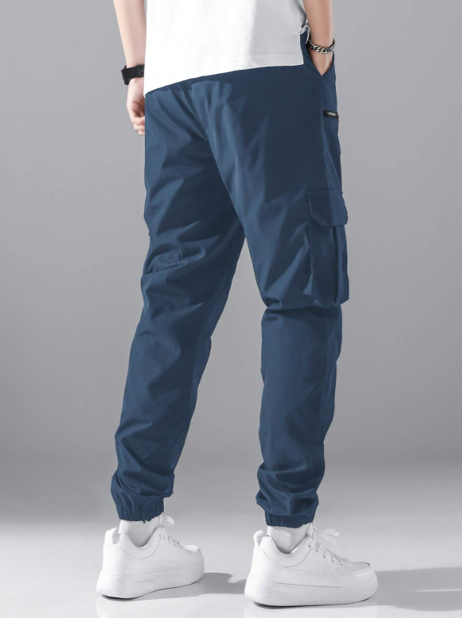 Versatile Men's Cargo Pants with Flap Pockets