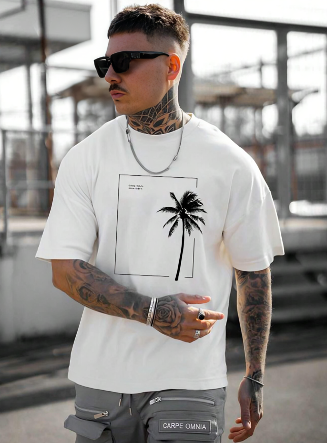 Men's Casual Retro American Printed Short Sleeve T-Shirt